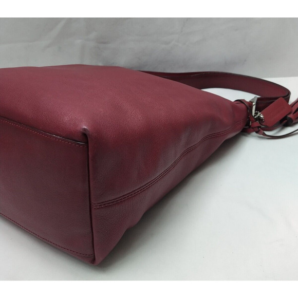 Coach Red Leather Duffle Zipper Closure Crossbody Shoulder Bag - Picture 15 of 16